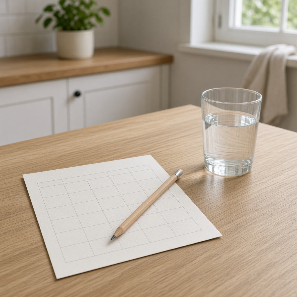 Calendar and pencil for a planning hour